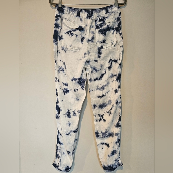 Rachel Zoe Women Size Large 100% Linen Pull On Tie Dye Lightweight Jogger Pants - Picture 2 of 8